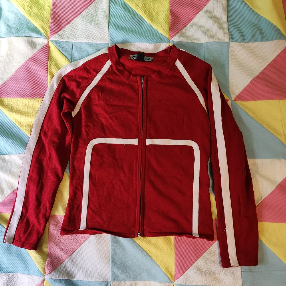 Red and White Women's Jacket - Picture 1 of 5